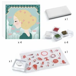 Discount Djeco Tampons Motifs et parures Multicolore