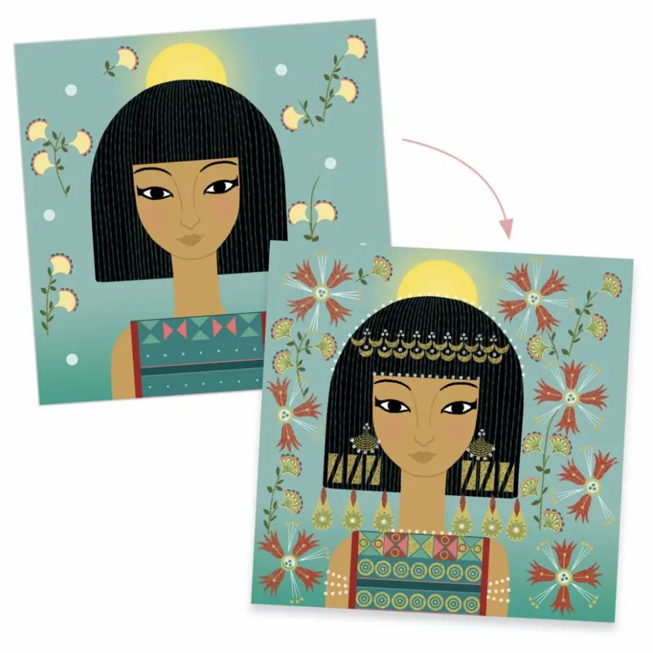 Discount Djeco Tampons Motifs et parures Multicolore
