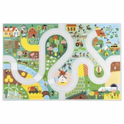 Janod Tapis avec circuit Campagne - Cross Roads| Garages, Circuits