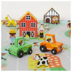 Janod Tapis avec circuit Campagne - Cross Roads| Garages, Circuits