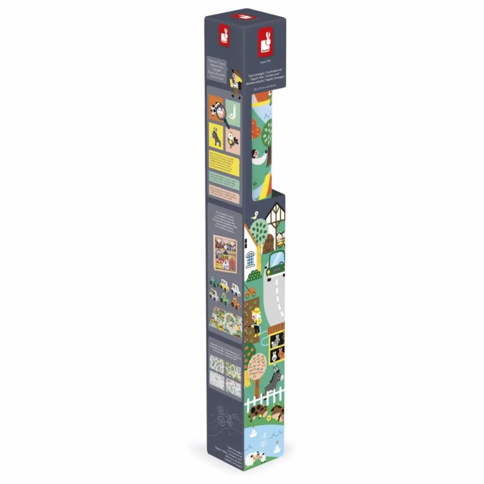 Janod Tapis avec circuit Campagne - Cross Roads| Garages, Circuits