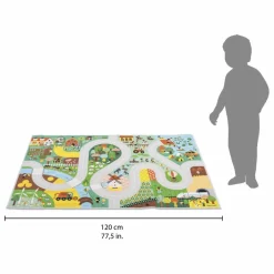 Janod Tapis avec circuit Campagne - Cross Roads| Garages, Circuits