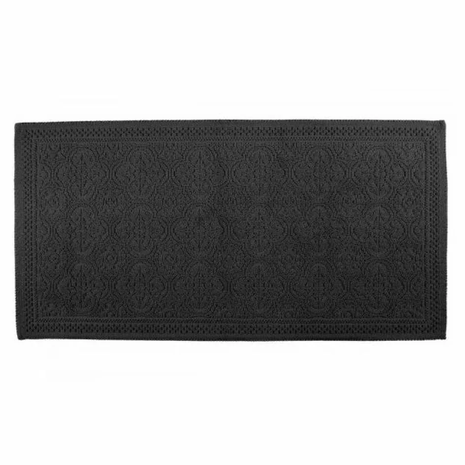 Hot Haomy Tapis de bain en coton Kymi 55x110 cm | Noir