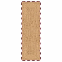 Layered Tapis de couloir en jute Scallop || Tapis