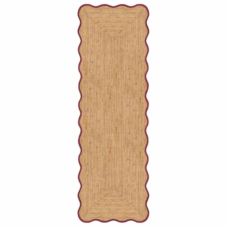 Layered Tapis de couloir en jute Scallop || Tapis
