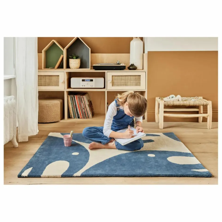 Sale Bleuu-studio Tapis Eléphant | Bleu marine