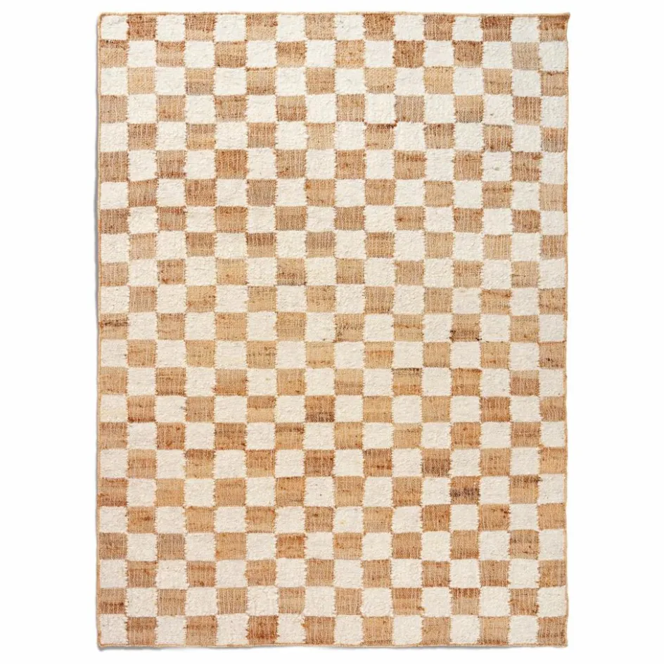 Ferm Living Tapis en jute et laine Check || Tapis
