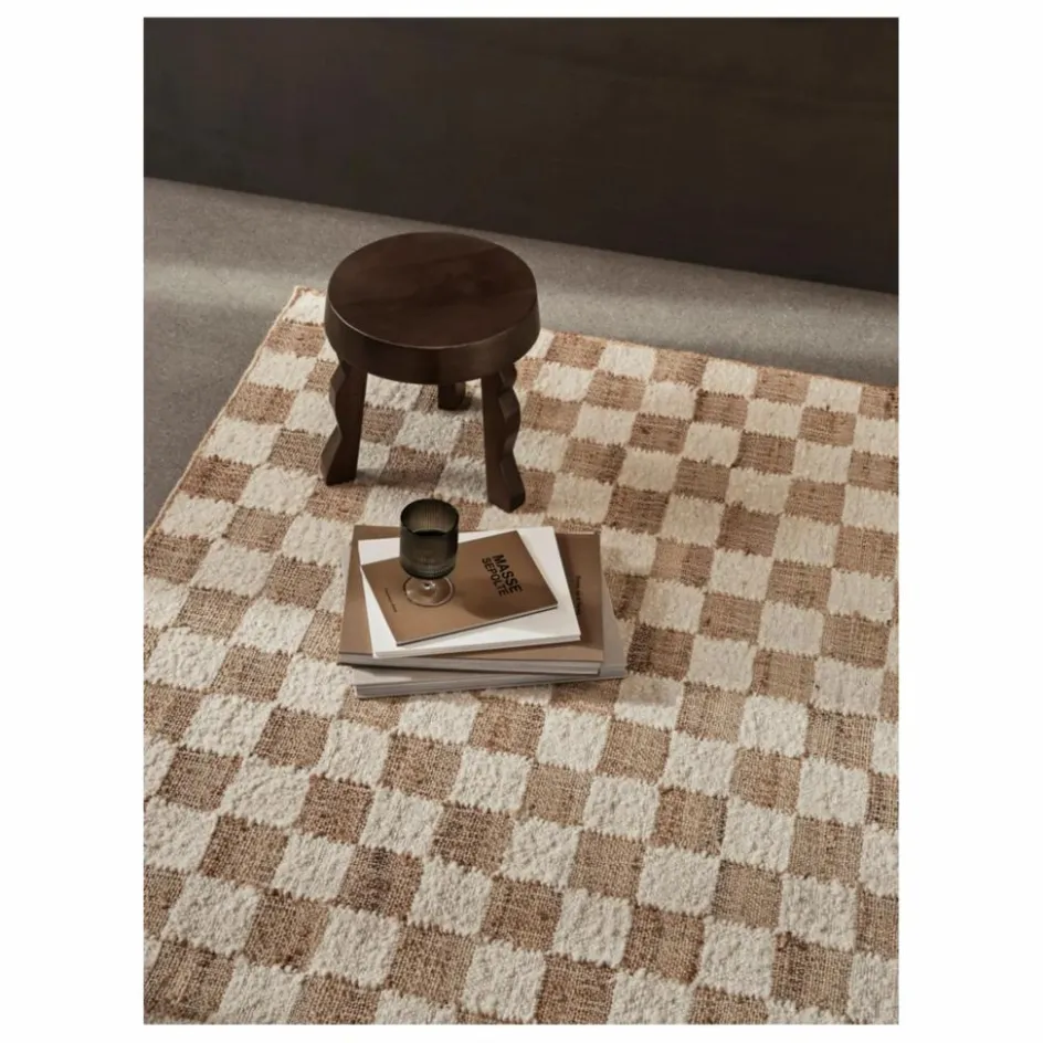 Ferm Living Tapis en jute et laine Check || Tapis