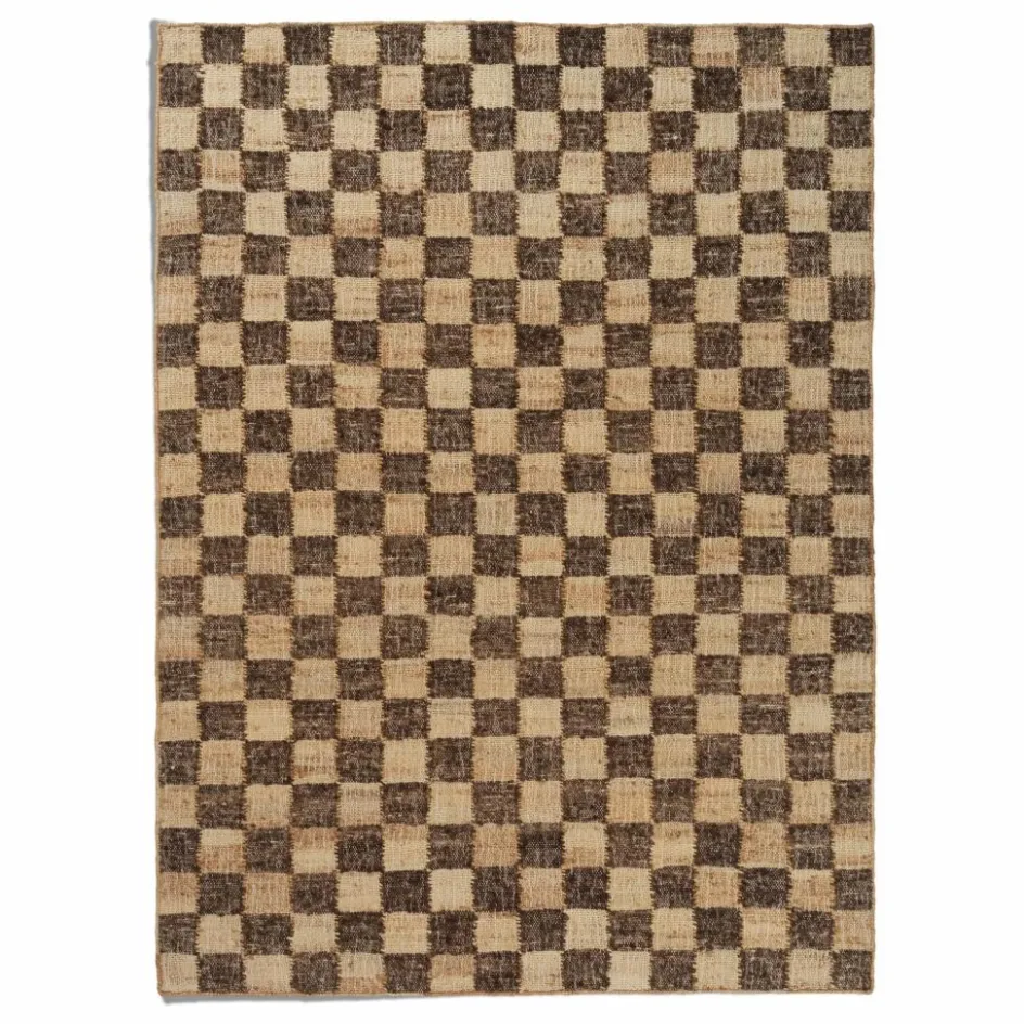 Ferm Living Tapis en jute et laine Check || Tapis