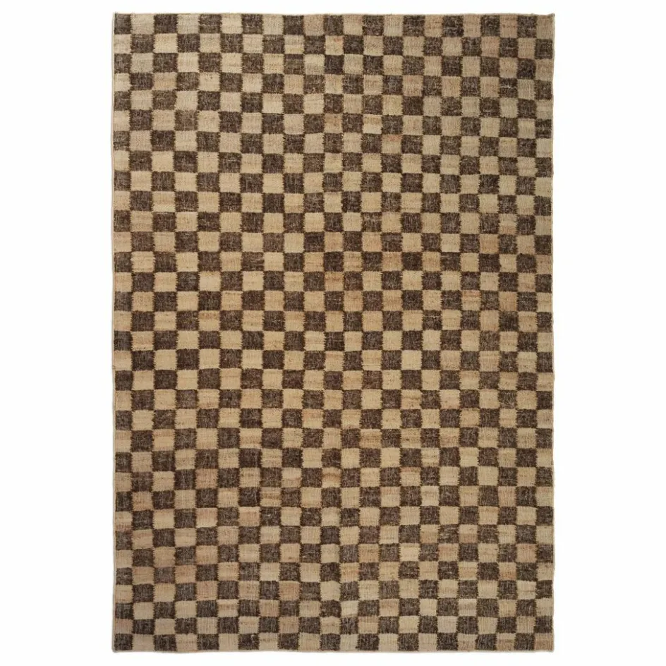 Ferm Living Tapis en jute et laine Check || Tapis