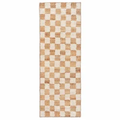 Hot Ferm Living Tapis en jute et laine Check | Blanc