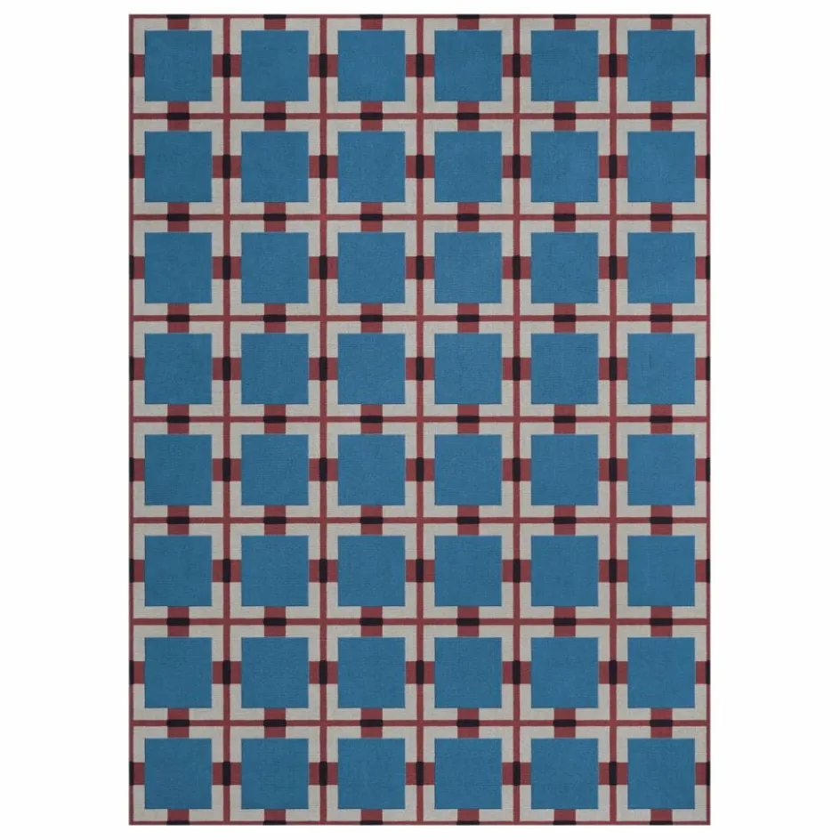 Layered Tapis en laine A walk in the park, Evelina Kroon | Bleu