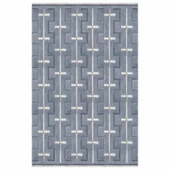 Online Layered Tapis en laine Johanna | Bleu ciel