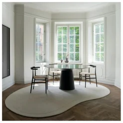 Hot Layered Tapis en Laine Residue | Blanc