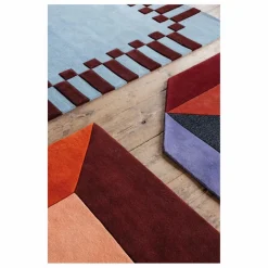 Sale Layered Tapis en laine Teklan Box, Tekla Evelina Severin | Corail