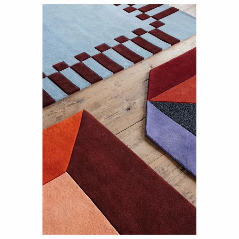 Sale Layered Tapis en laine Teklan Box, Tekla Evelina Severin | Corail