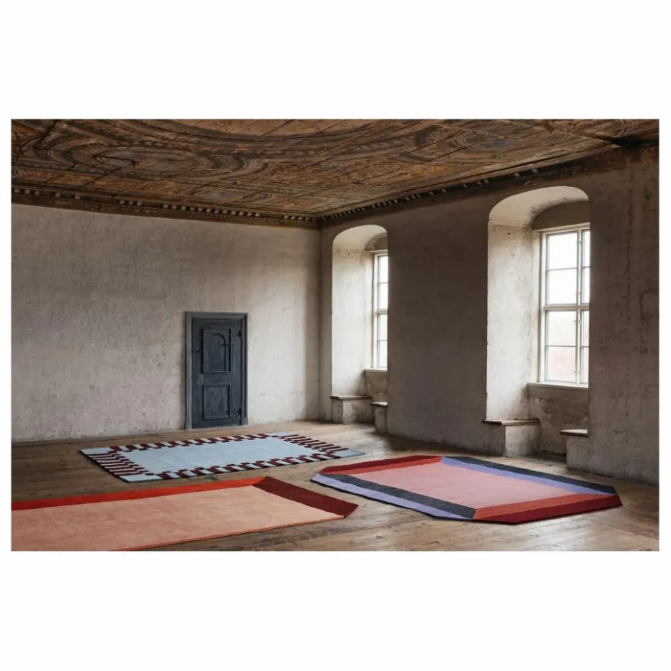 Sale Layered Tapis en laine Teklan Box, Tekla Evelina Severin | Corail