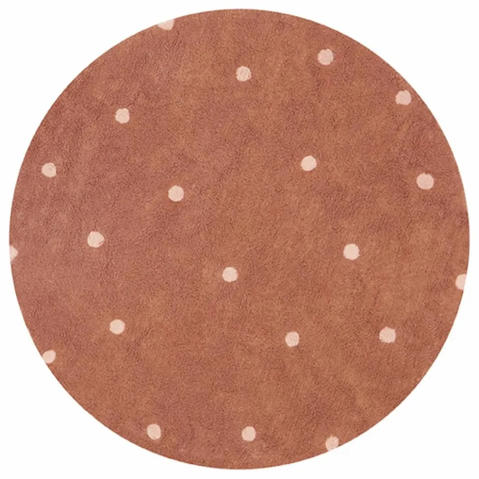 Lorena Canals Tapis rond Dot | Terracotta