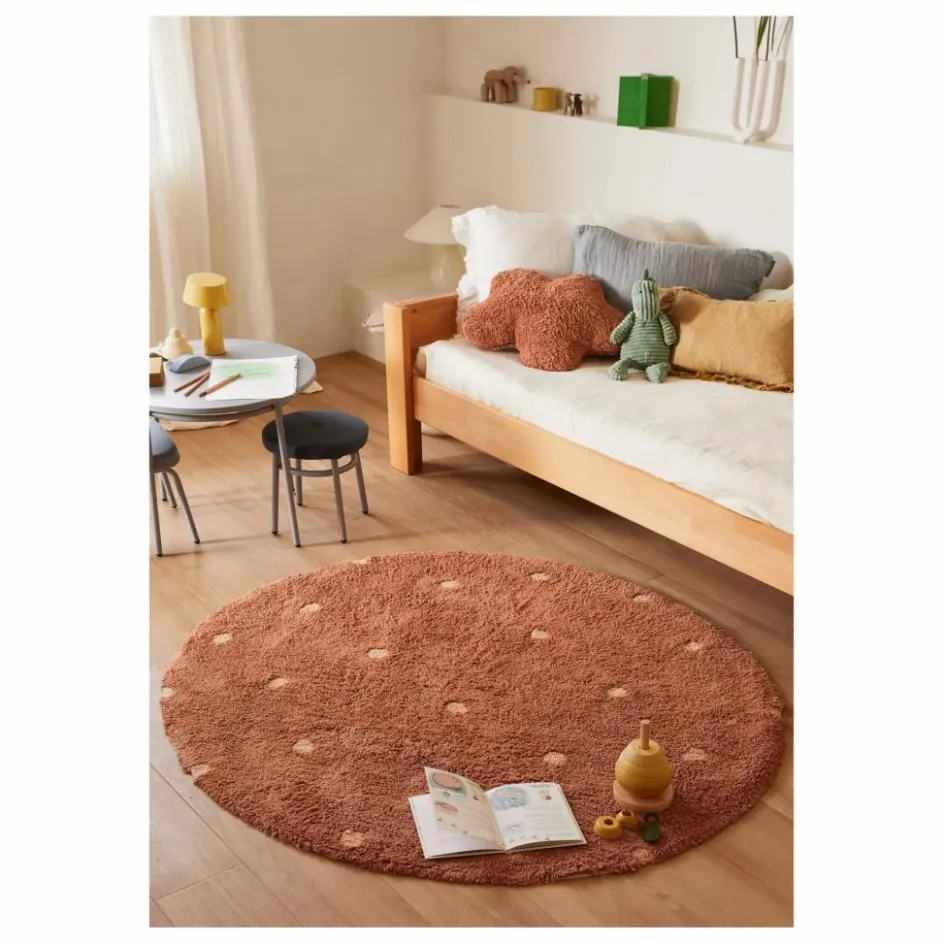 Lorena Canals Tapis rond Dot | Terracotta