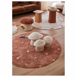 Lorena Canals Tapis rond Dot | Terracotta