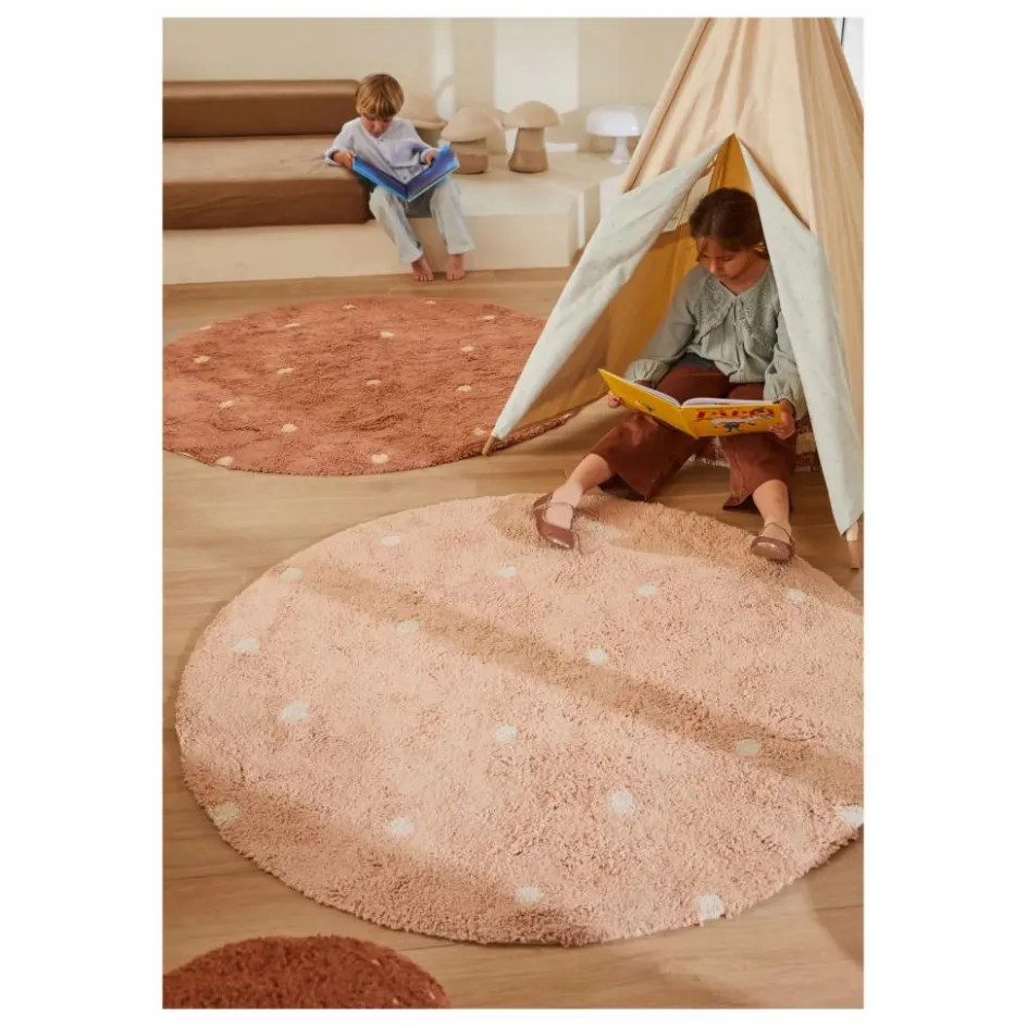 Lorena Canals Tapis rond Dot | Terracotta