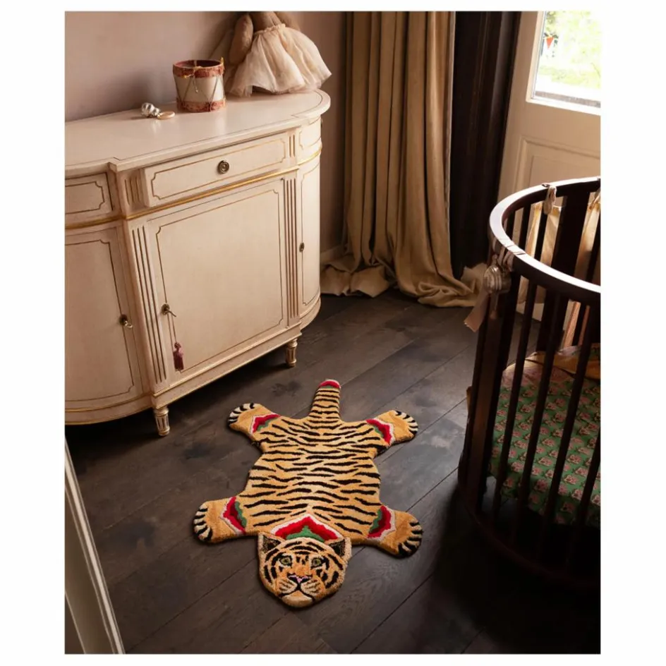 Clearance Tapis tigre Babul Bombay en laine | Enfant Tapis|Tapis Enfant