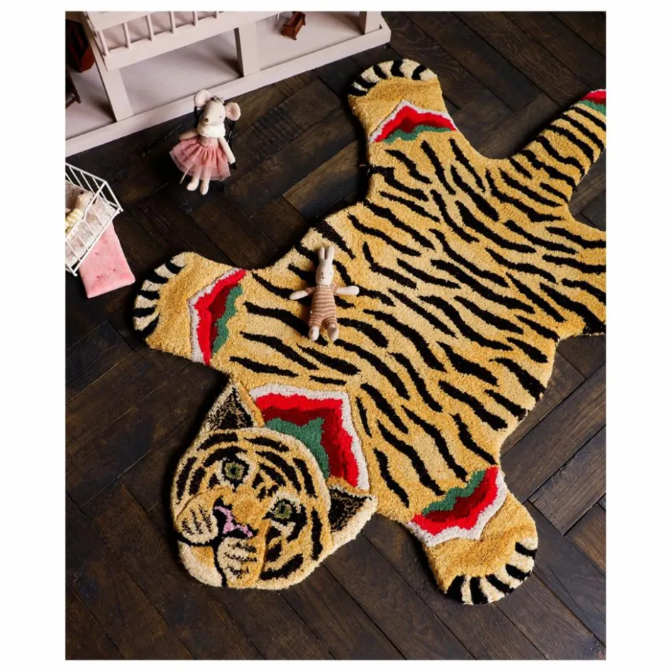 Clearance Tapis tigre Babul Bombay en laine | Enfant Tapis|Tapis Enfant