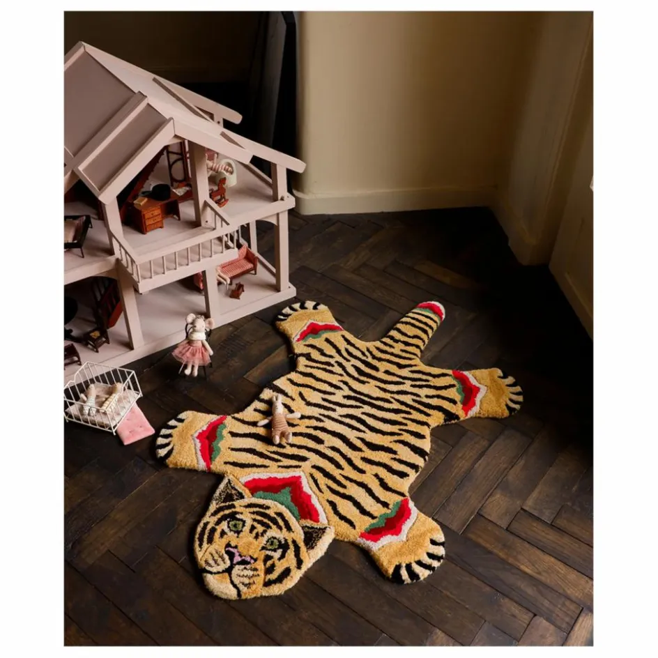 Clearance Tapis tigre Babul Bombay en laine | Enfant Tapis|Tapis Enfant