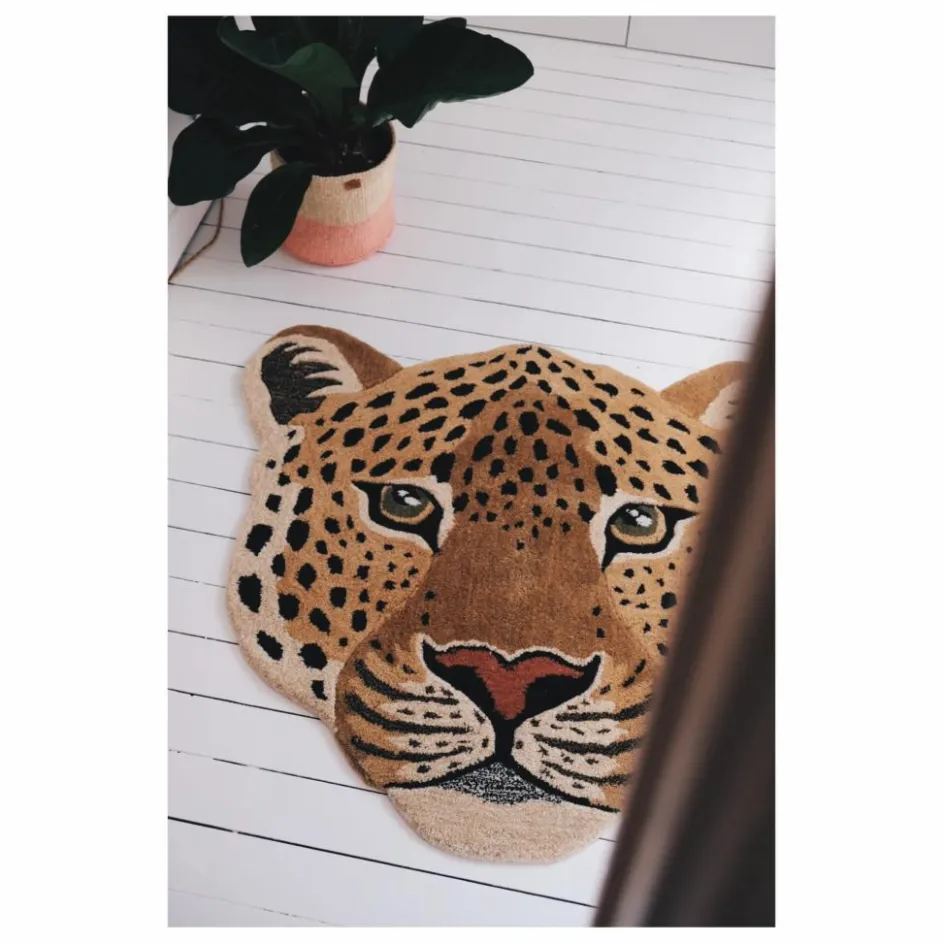 Online Tapis tête de léopard en laine Himani | Enfant Tapis|Tapis Enfant