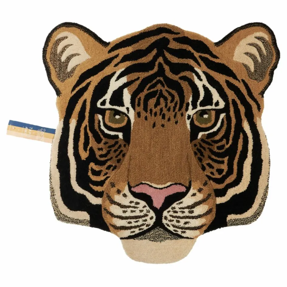 Clearance Doing Goods Tapis tête de tigre en laine Rajah | Sable