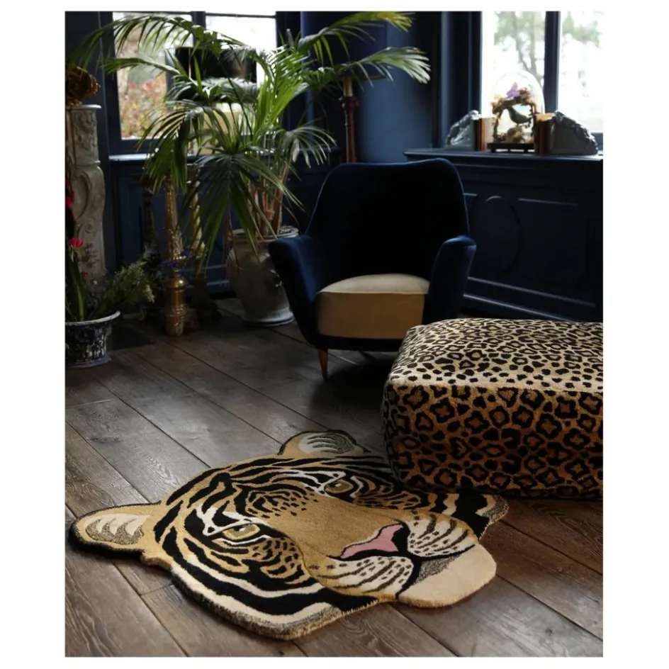 Clearance Doing Goods Tapis tête de tigre en laine Rajah | Sable