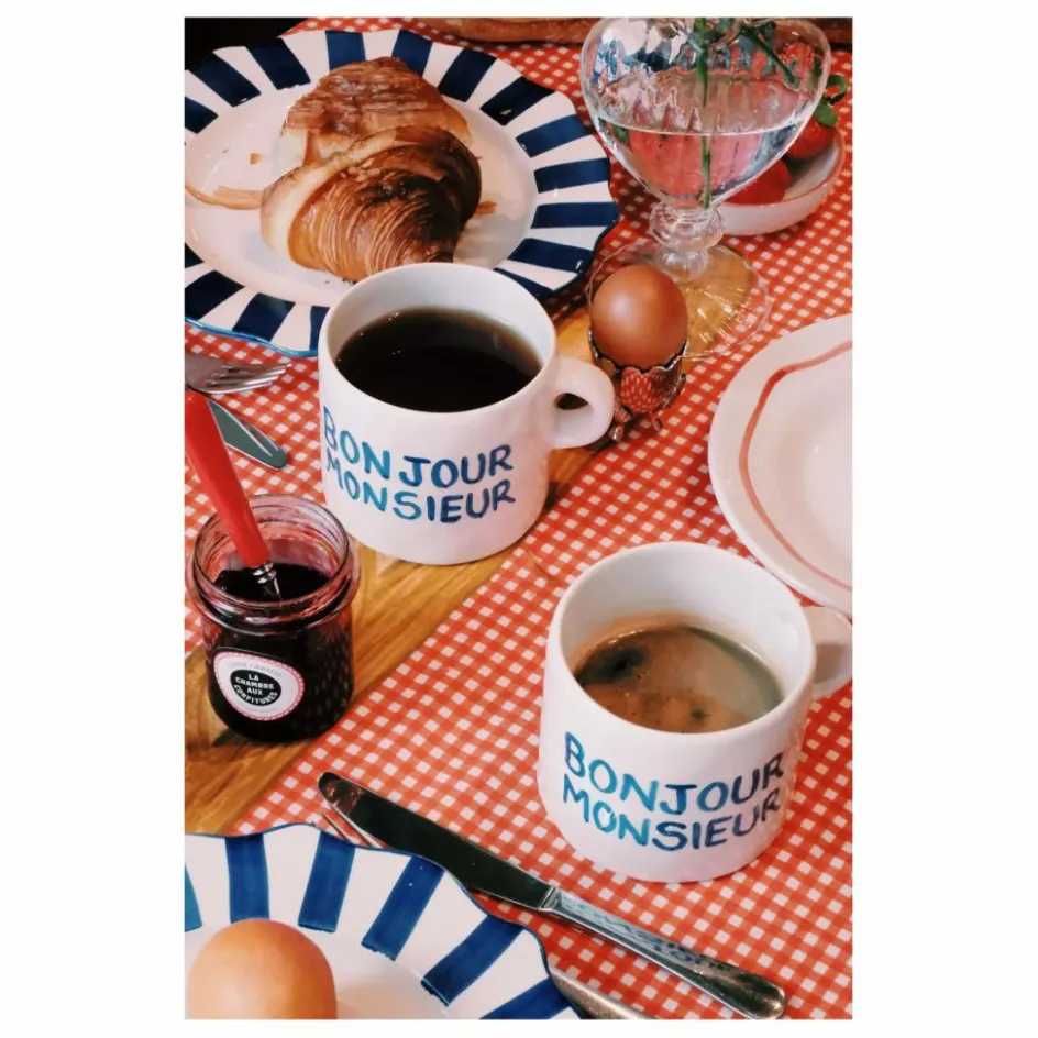 Online Anna + Nina Tasse Bonjour Monsieur | Bleu