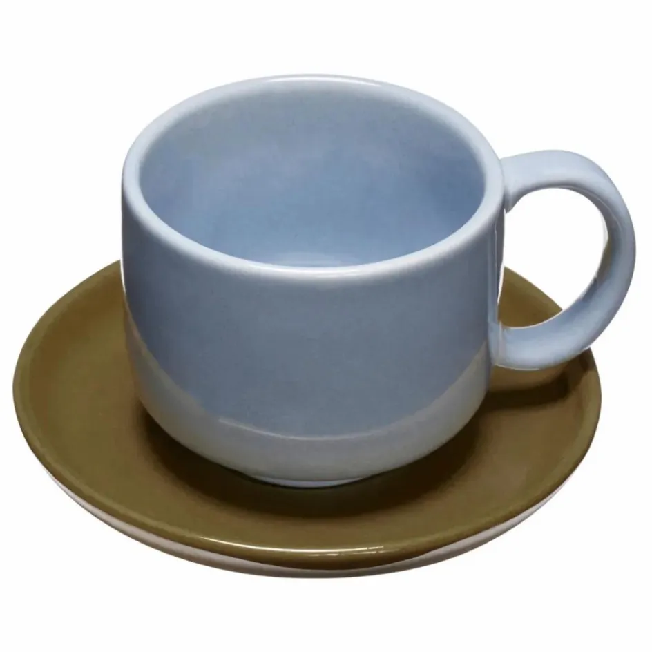 New Hübsch Tasse et sous-tasse Amare | Bleu Clair