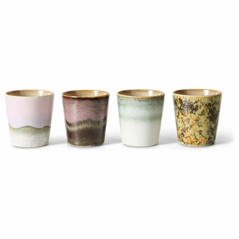 HKliving Tasses à café en grès - Set de 4 || Art De La Table