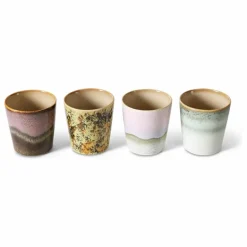 HKliving Tasses à café en grès - Set de 4 || Art De La Table