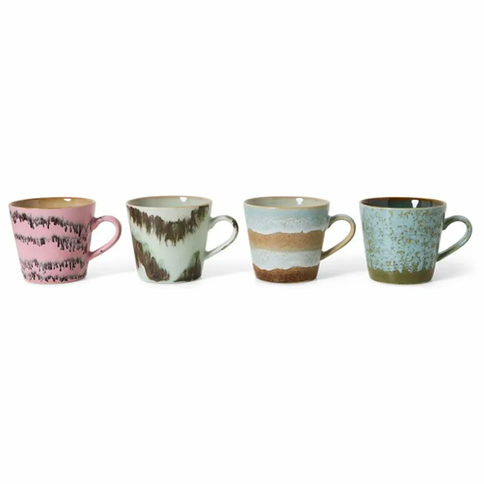 Hot HKliving Tasses à cappuccino Dada - Set de 4 Multicolore