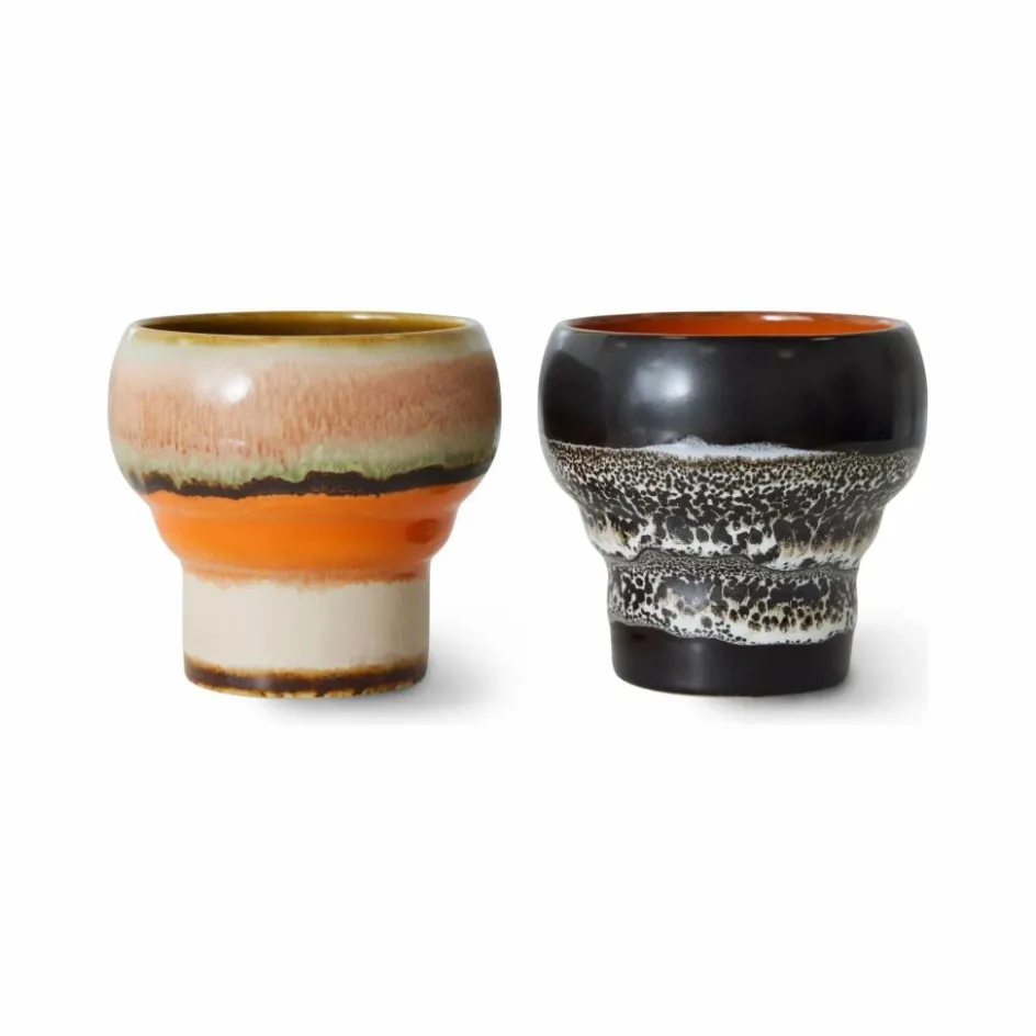 Best HKliving Tasses en grès - Set de 2 Multicolore