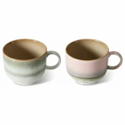 HKliving Art De La Table*Tasses en grès - Set de 2 |