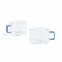 Discount Hay Tasses en verre Brew - Set de 2 | Bleu ciel
