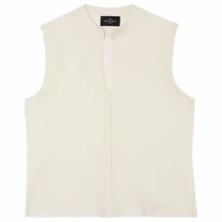 Bompard Top Col Tunisien Minimaliste Coton et Cachemire ||Femme Blouses, Chemises