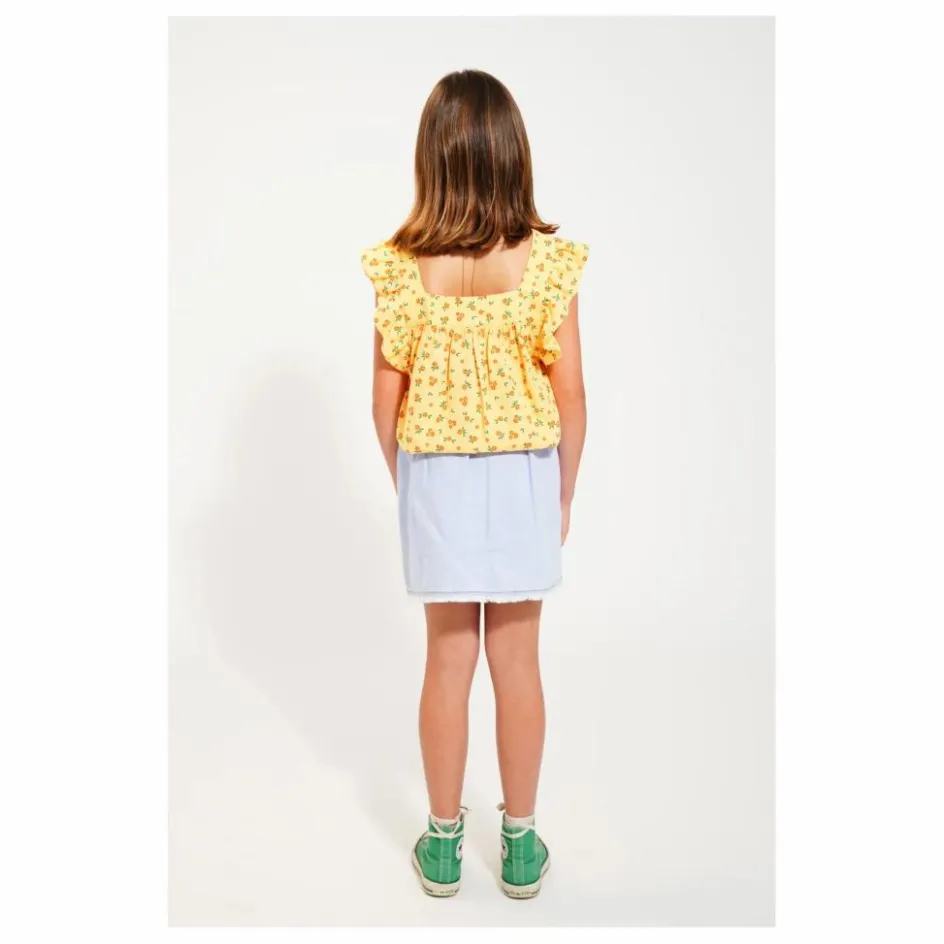 Discount Piupiuchick Top Fleuri Coton Bio | Jaune