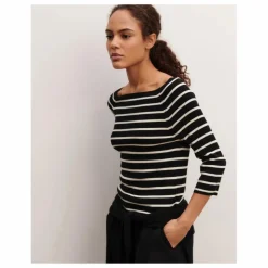Bompard Top Marinière Soie et Cachemire ||Femme Tee-Shirts, Polos