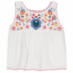 Discount Louise Misha Top Solenia Gaze de Coton Bio | Blanc