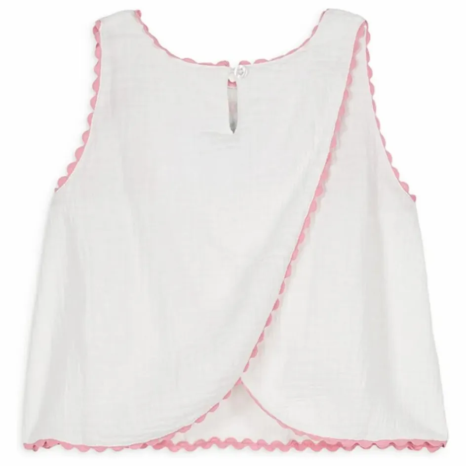 Discount Louise Misha Top Solenia Gaze de Coton Bio | Blanc