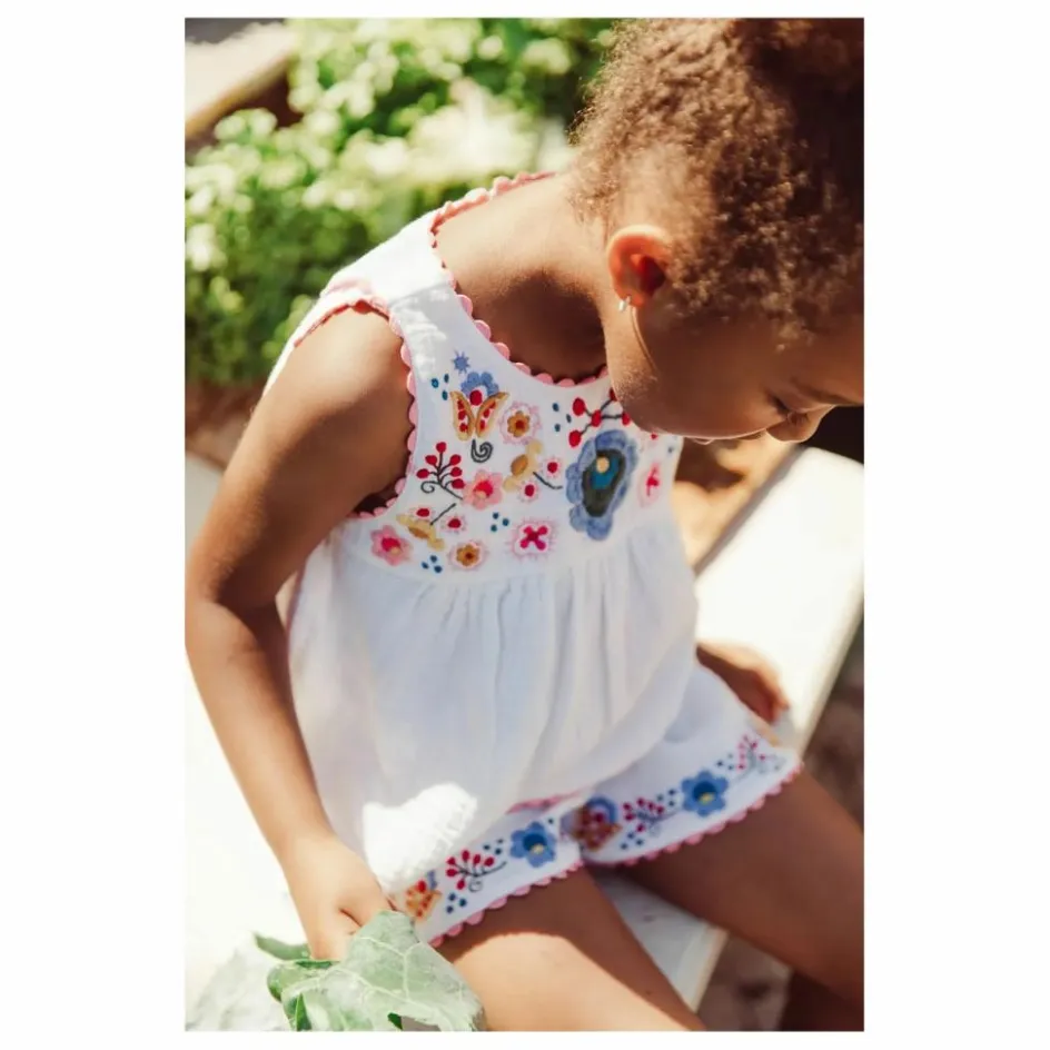 Discount Louise Misha Top Solenia Gaze de Coton Bio | Blanc