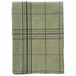 New Madam Stoltz Torchon de cuisine à carreaux en coton | Vert olive