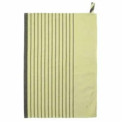Discount La cerise sur le gâteau Torchon rayé en coton bio Piero | Jaune pâle