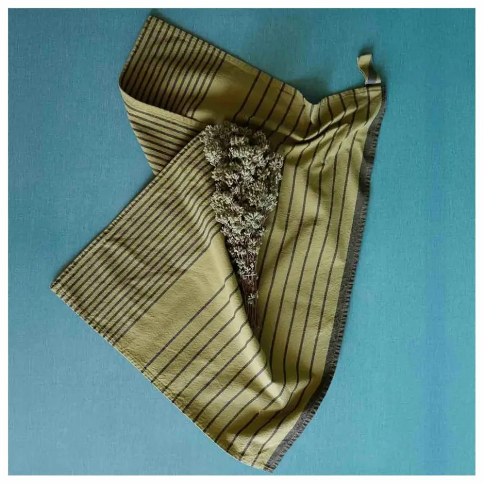 La cerise sur le gâteau Linge De Table|Art De La Table*Torchon rayé en coton bio Piero |