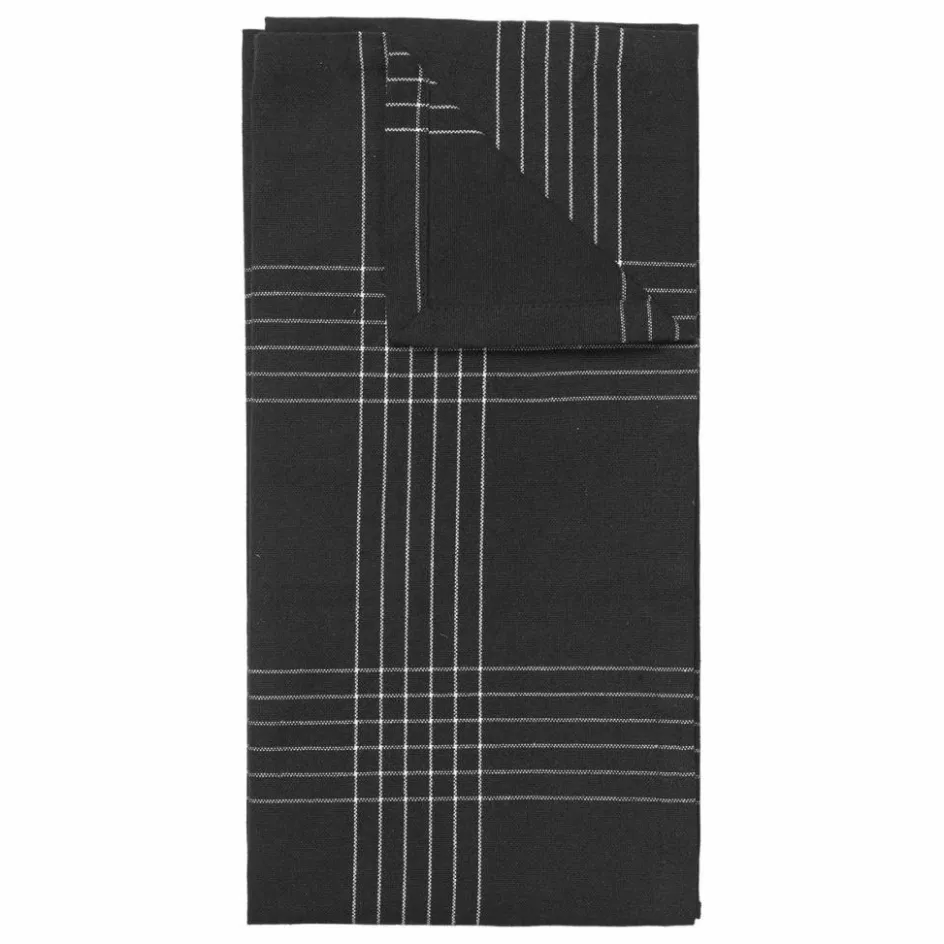 Hot Broste Copenhagen Torchons Rud - Set de 2 | Noir