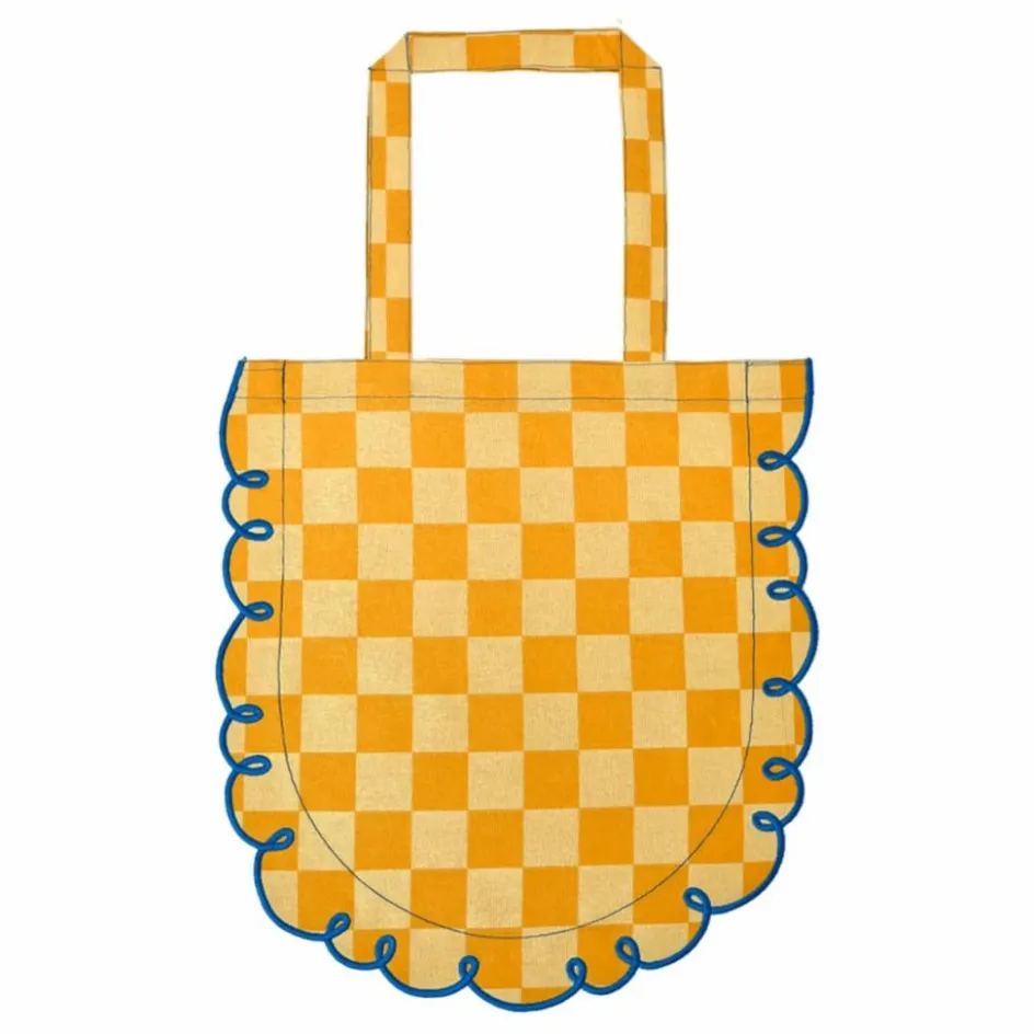 Discount Bitossi Tote Bag en coton vichy Dama Giallo | Orange